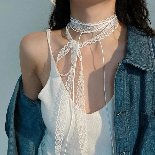 Collier ras du cou pour femmes, Sexy, noir et blanc, pendentif avec nœud papillon, chaîne de clavicule courte, gothique, bijoux esthétiques 1