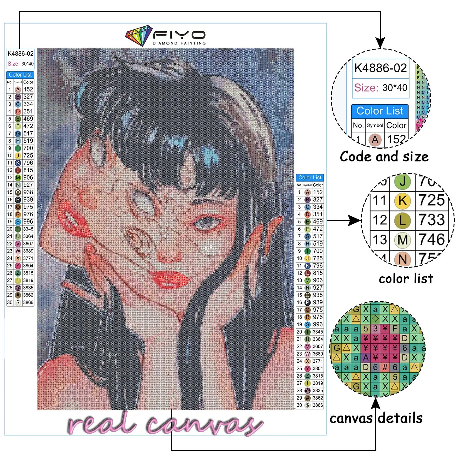 diamond painting kits Diamond Painting Anime Horror Girl Picture 5D DIY Full Diamond Mosaic Embroidery Cross Stitch Kits Christmas Home Decor