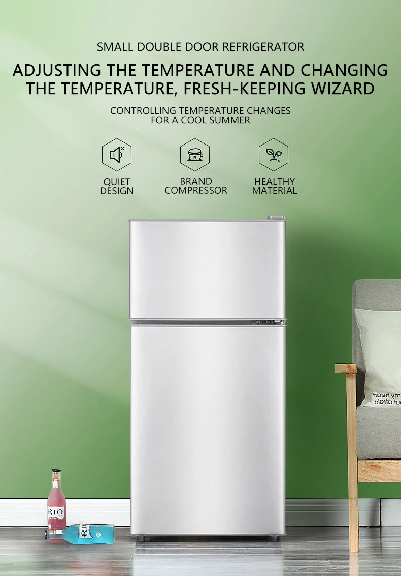 Home refrigerator Two-door small white refrigerator Freezing and preserving  freshness dual-use Dormitory kitchen freezer - AliExpress