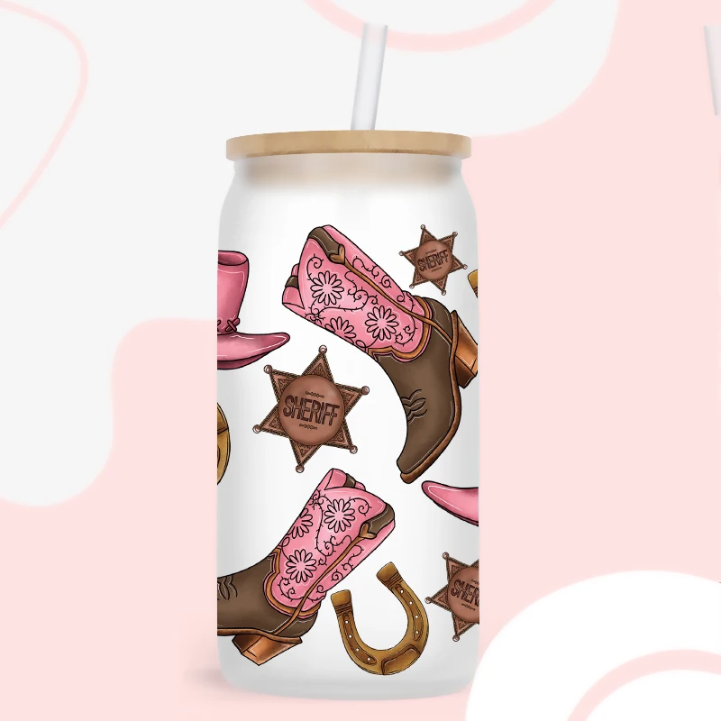 UV DTF Transfer Sticker Cow For The 16oz Libbey Glasses Wraps Bottles Cup Can DIY Waterproof Decals D3960