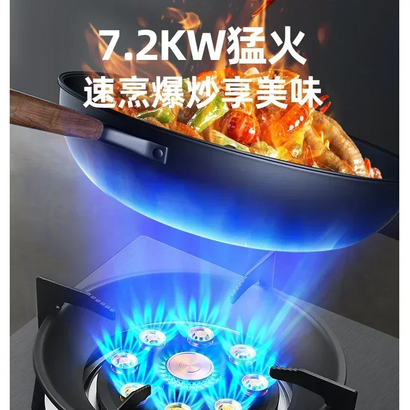 Stainless Steel Double-burner Gas Stove for Household Rental, Compatible with Liquefied and Natural Gas, with Timing Feature 2