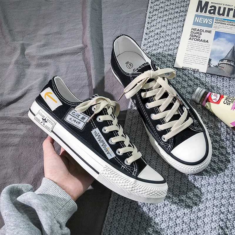 Summer Breathable Low-top Canvas Men's Shoes 2026 New Casual Korean Trendy Graffiti Sport Student Vulcanized Shoes Rubber Sole 2