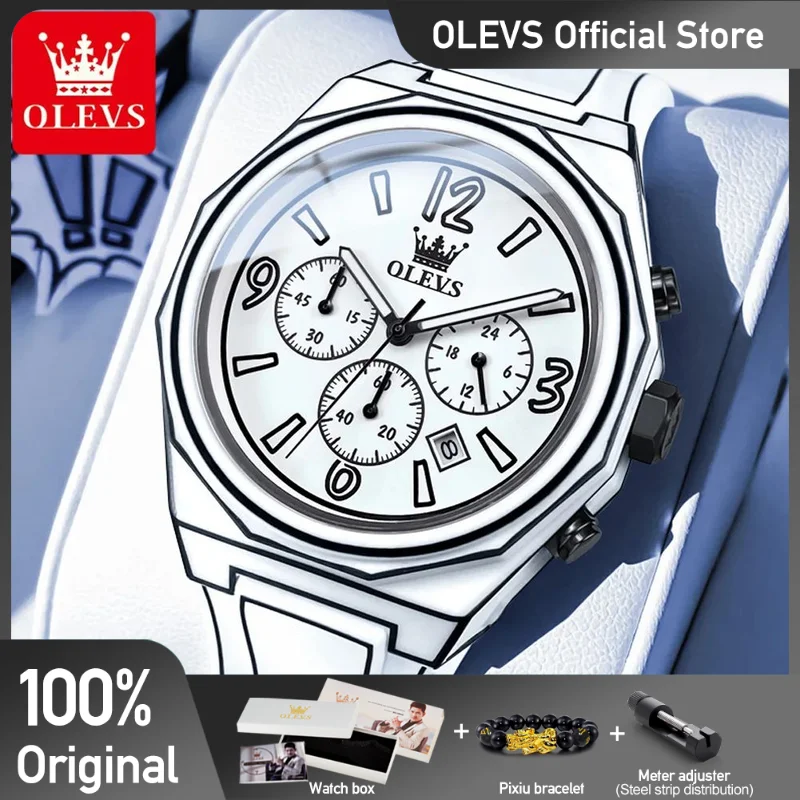 OLEVS Orologio Uomo Classico, Cassa 38mm, Cinturino In Pelle, Quadrante Blu Con Numeri Romani E Data, Impermeabile 3ATM, Luminoso, Affari/Quotidiano