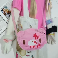 Gloomy Bear plush crossbody bag: Pink, cute - edgy with “blood - splatter” details. A fun, unique pick for fans. - Image 6