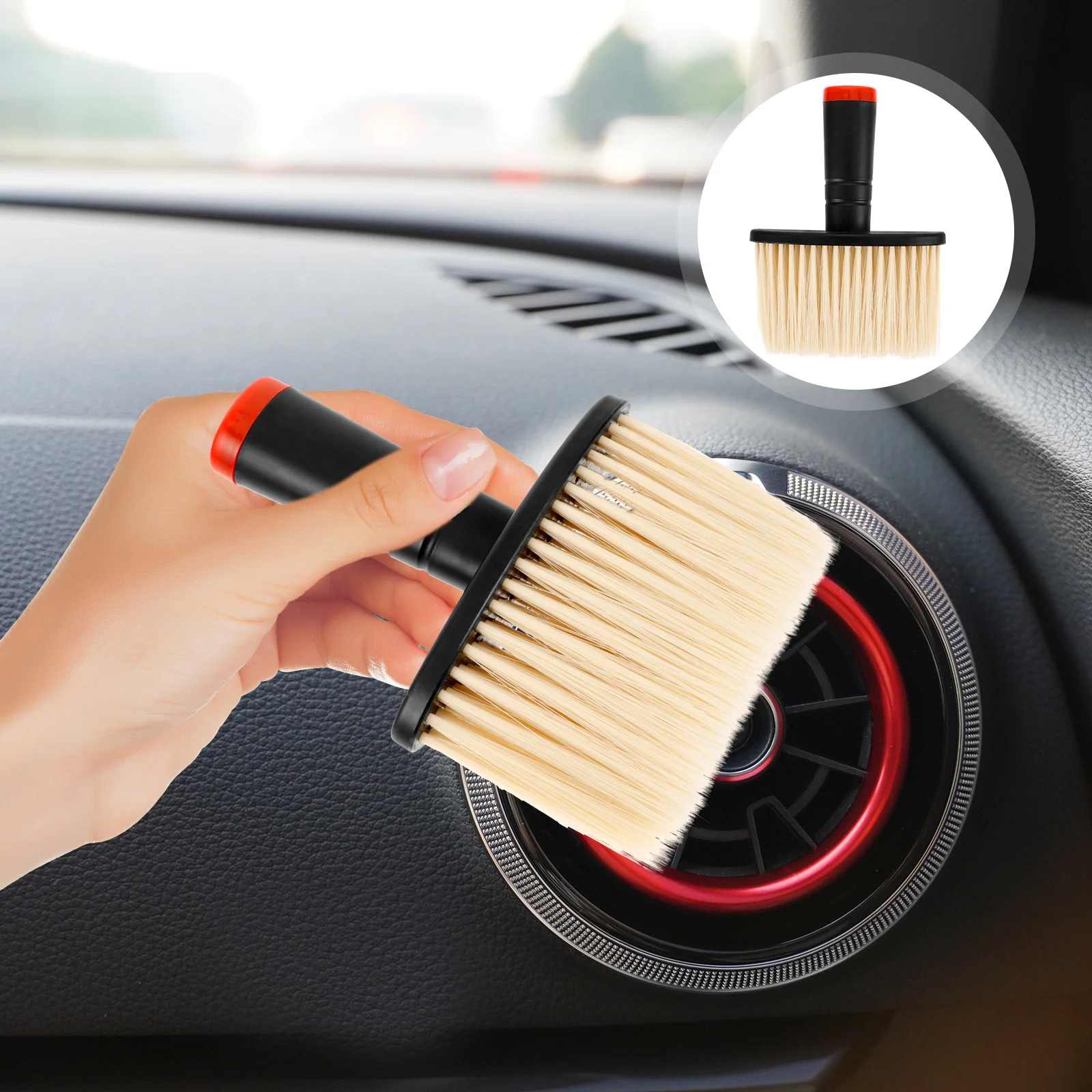 

Car Interior Cleaning Brush Duster Air Vent Cleaner Detailing for Conditioner Sweeping Soft Abs Outlet Mini