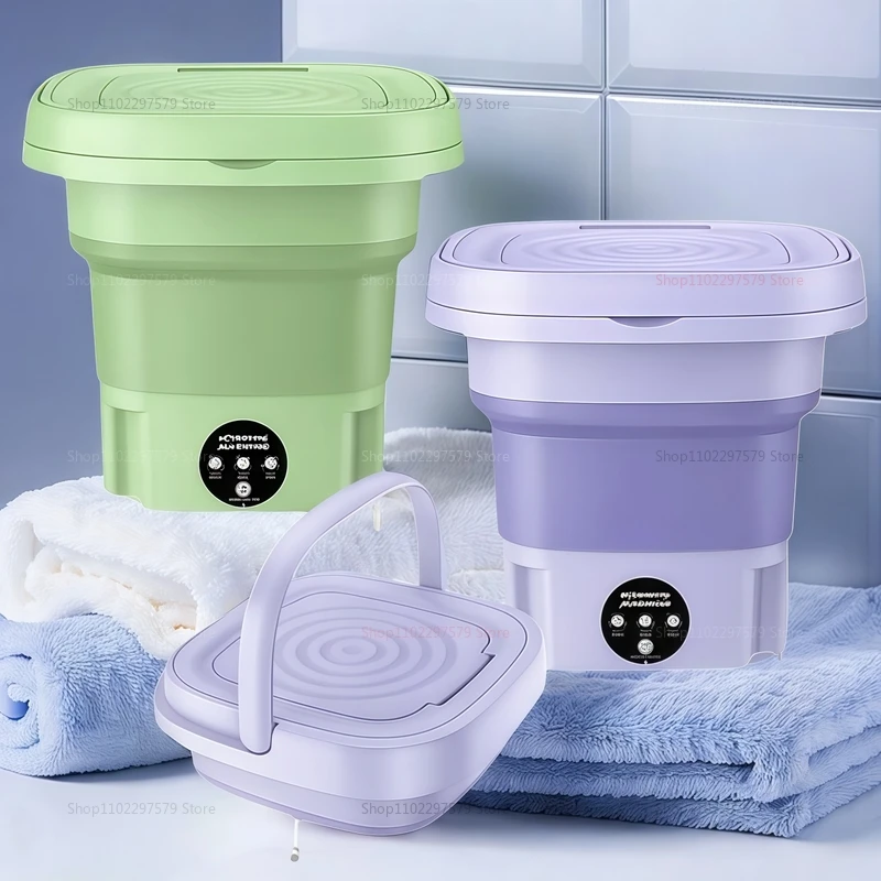 غسالة ذكية قابلة للطي سعة 8 لتر، غسالة محمولة ذات...