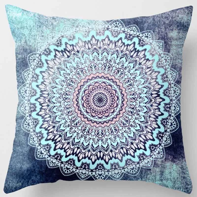 Beauty Mandala Pillow Covers  Short Plush Velvet Thick Pillow Cases Home Decoration Cushions Cover 45cmby45cm Room Decor 6