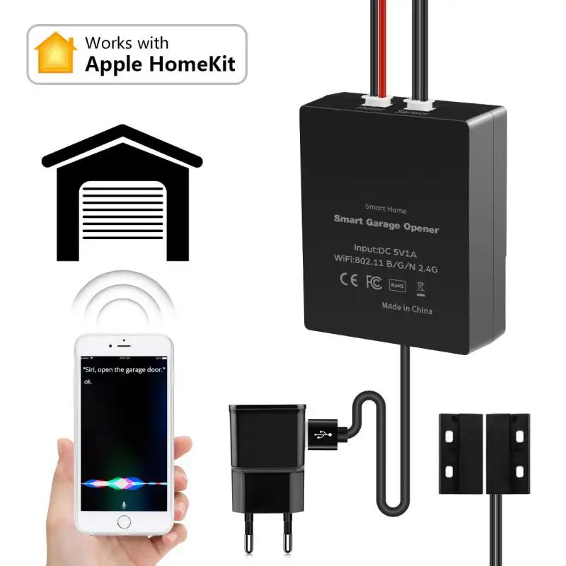 

For Homekit WiFi Switch Smart Garage Door Opener Roller Shutter Door Controller APP Control Works With Alexa Google Home