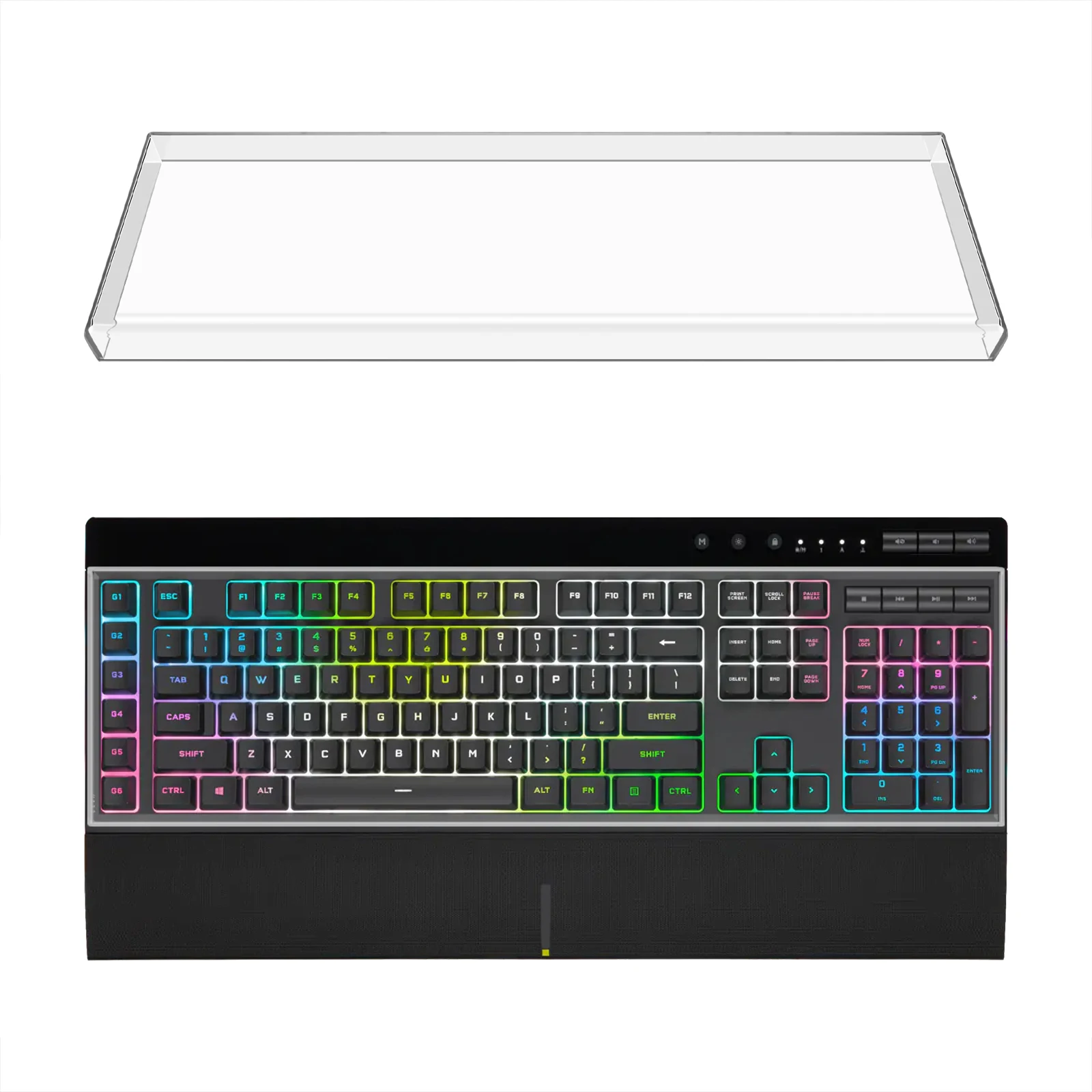 Housse Clavier Mécanique Acrylique Transparent Geekria - Pour Clavier Gaming TKL 87 Touches, Compatible Logitech, Razer, Etc. - 12