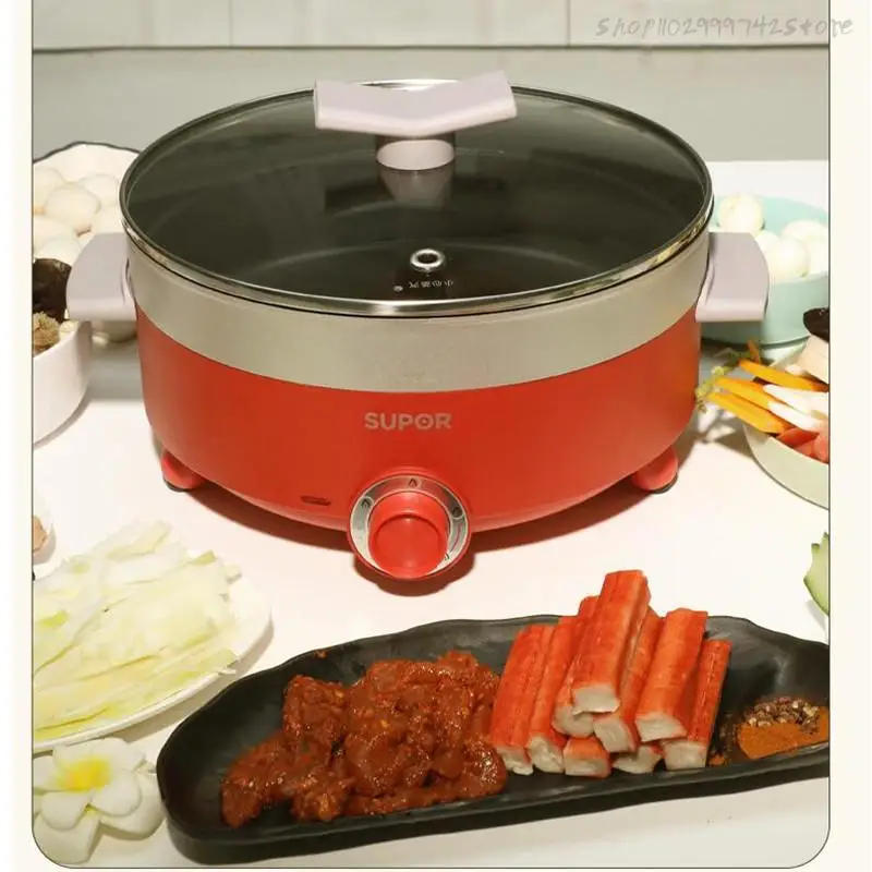 Jrm0402 Supor Electric Hot Pot 6l Large Capacity Cooking Pot Split Type  Easy-to-clean 3 Flavors Pot Household Electric Cooking - Multi Cookers -  AliExpress