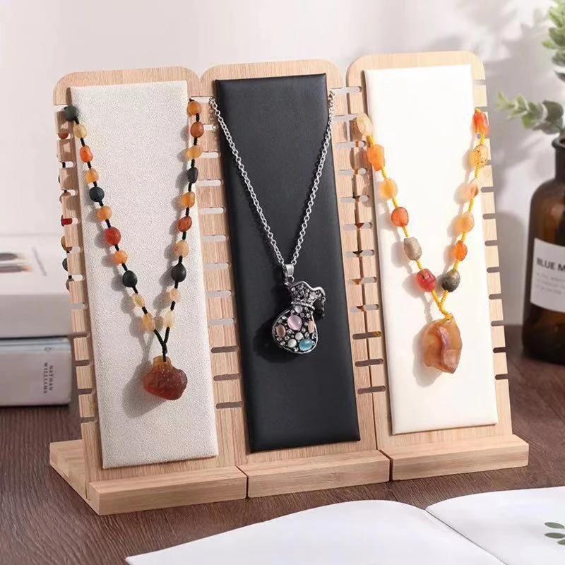 

Wooden Necklace Display Easel Jewelry Display for Shows Necklace Display Stand Lightweight Showcase Hanging Necklace