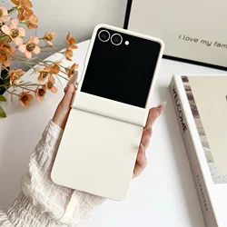 Dopamine Candy Color Matte Protective Phone Case with Hinge Protection - Galaxy Z Flip 8 (White)