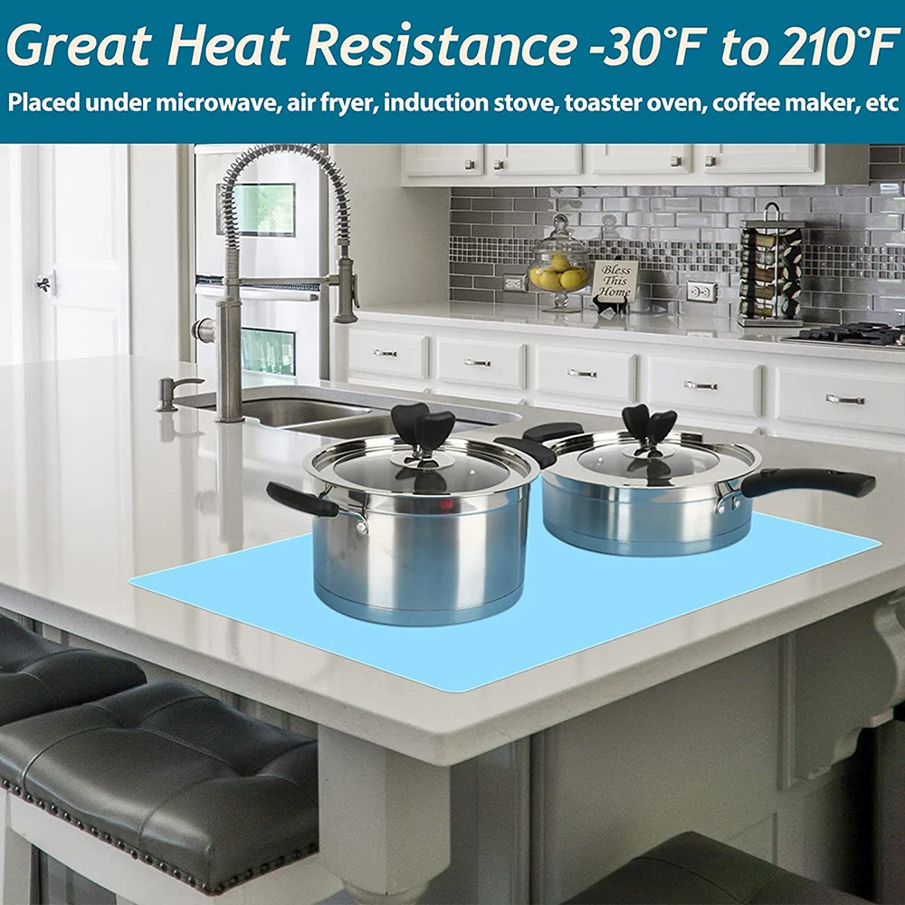 Heat Resistant Silicone Mats for Kitchen Counter Thick Large Silicone Mat  Glass Top Stove Cover Countertop Protector Place Mat - AliExpress