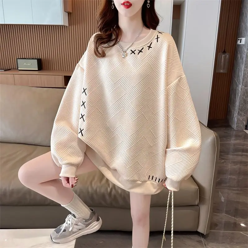 

2023 Spring Autumn Korean Style Loose Sweatshirt for Women Clothes Women's Long Sleeve Top Female Clothing Vintage Harajuku Y2k