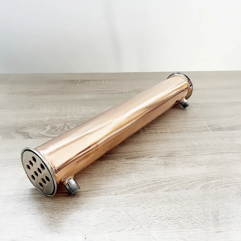 3" OD91mm Copper Dephlegmator Reflux Condenser With1/2" Male Thread Height 500mm Inside 10 Tubes For Moonshine Distillation