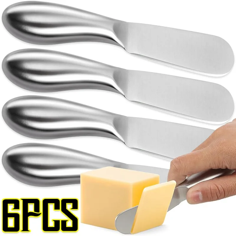Cheese Scraper Stainless Steel Butter Spreader Jam Pastry Making Butter Knife Toast Wipe Household Kitchen Accessories 1/6Pcs