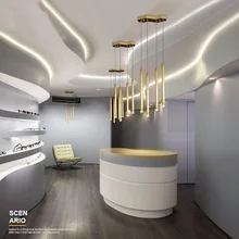 

Creative restaurant LED chandelier light new modern Nordic golden chandelier living room home decoration bar light