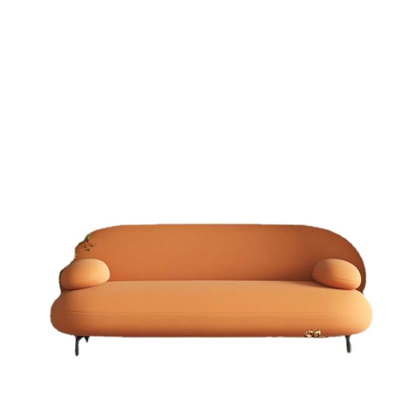 

YY Double Internet Celebrity Orange Faux Leather Simple Modern Ins Creative Backrest