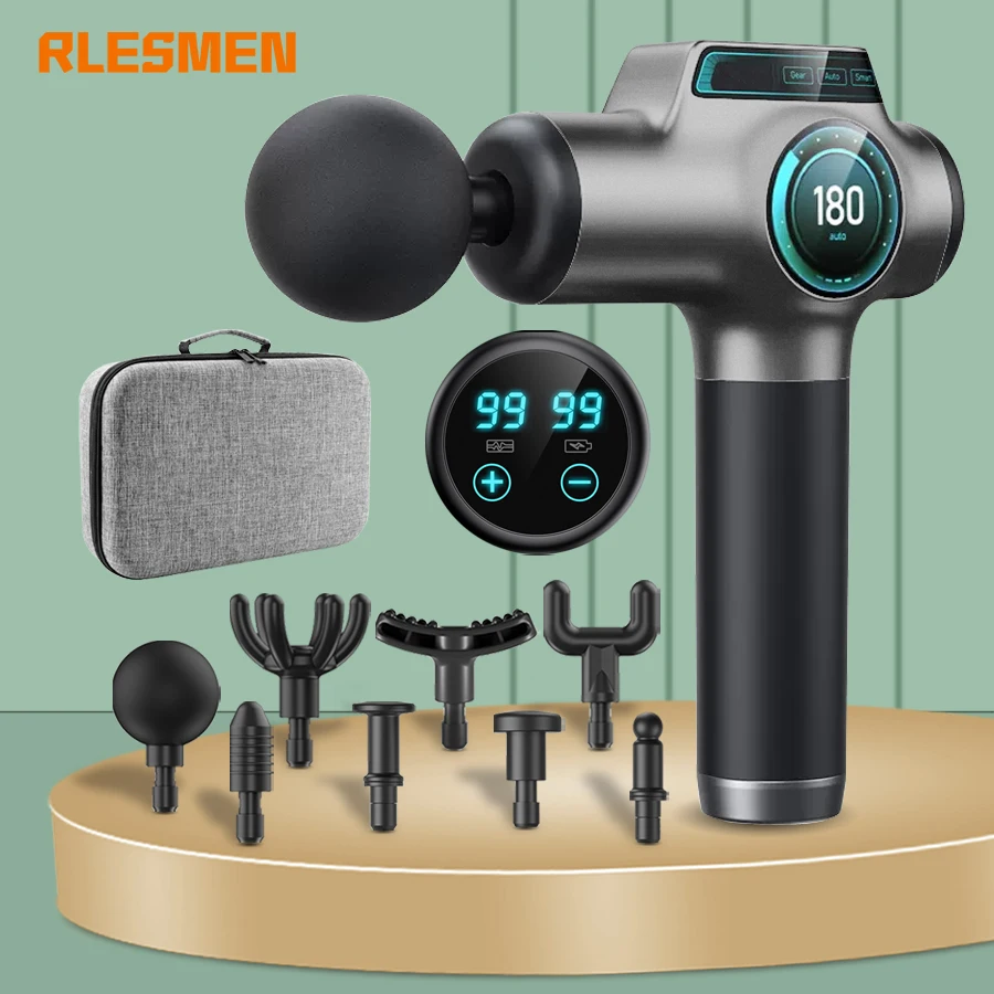 

RLESMEN Professional Massage Gun High Frequency Vibration 99 Gear Adjustment Electric Deep Tissue Muscle Body Back Neck Massager