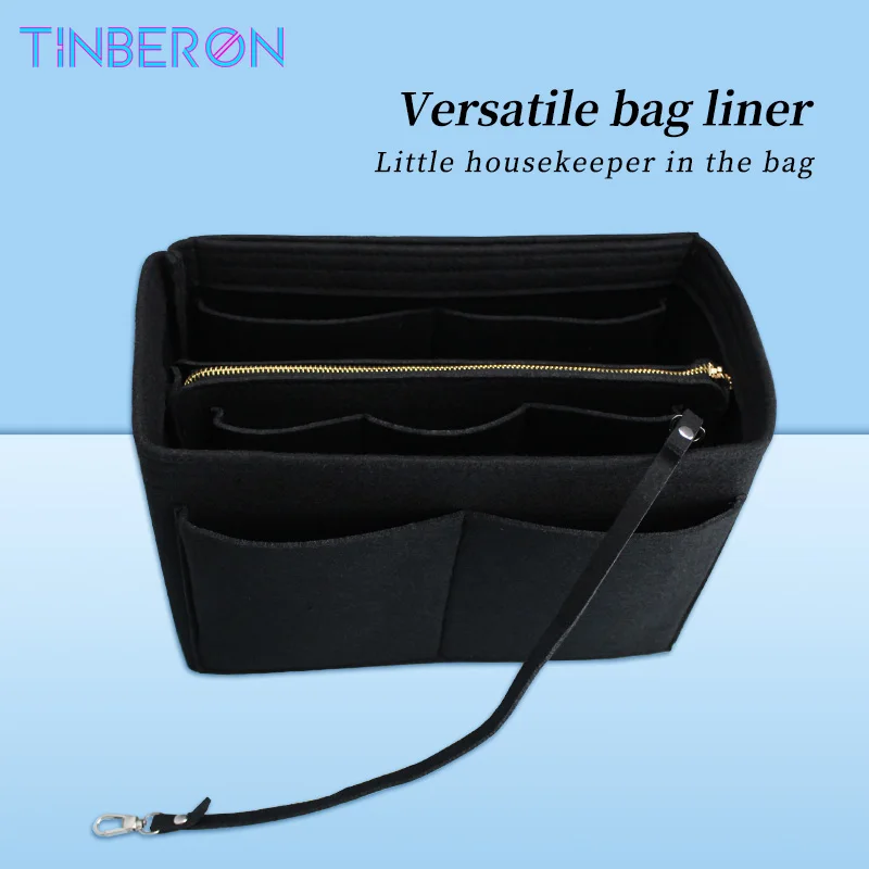 

TINBERON Bag Insert Organizers Makeup Bag Women's Handbag Organizer Felt Cloth TOTE Bag Liner Travel Insert Cosmetic Storage Bag