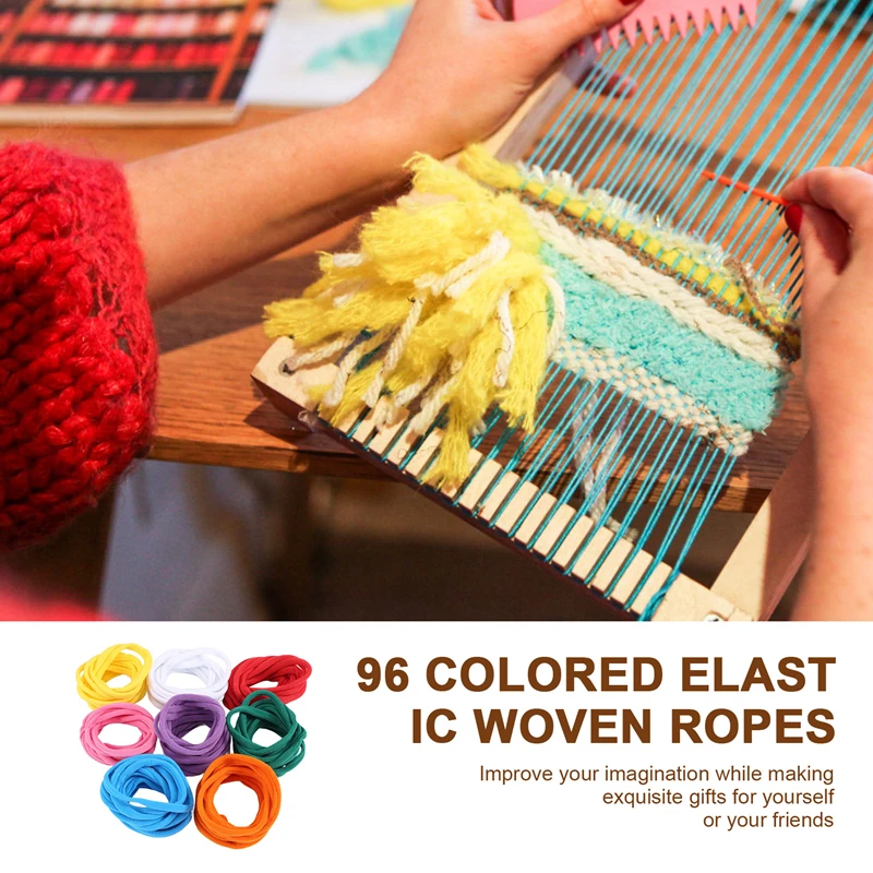 96 Pieces Loom Potholder Loops Weaving Loom Loops Weaving Craft With Multiple Colors For DIY Crafts Supplies-A03I