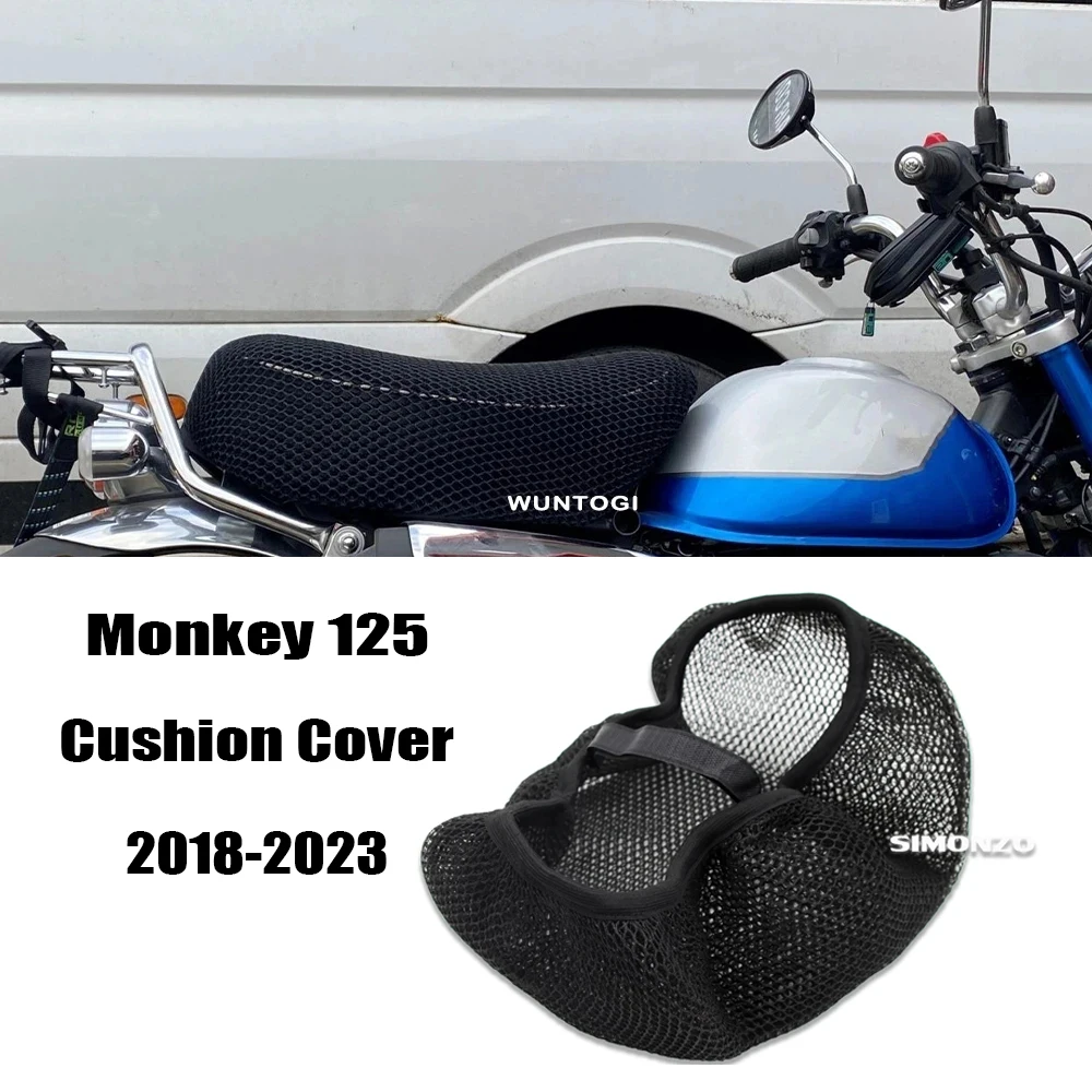 Monkey 125 Motorcycle Seat Cover Seat Protect Cushion 3D Honeycomb Mesh Seat Cushion For Honda Monkey 125 2018-2023 motorcycle seat cover for yamaha tenere 700 t7 t700 2019 2021 seat covers seat protect cushion 3d honeycomb mesh seat cushion