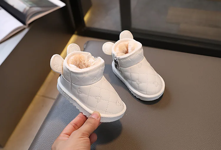 Promotion Winter Boots 2023 sleeve New children's warm snow boots Sequined cotton shoes Student extra fleece children's boots
