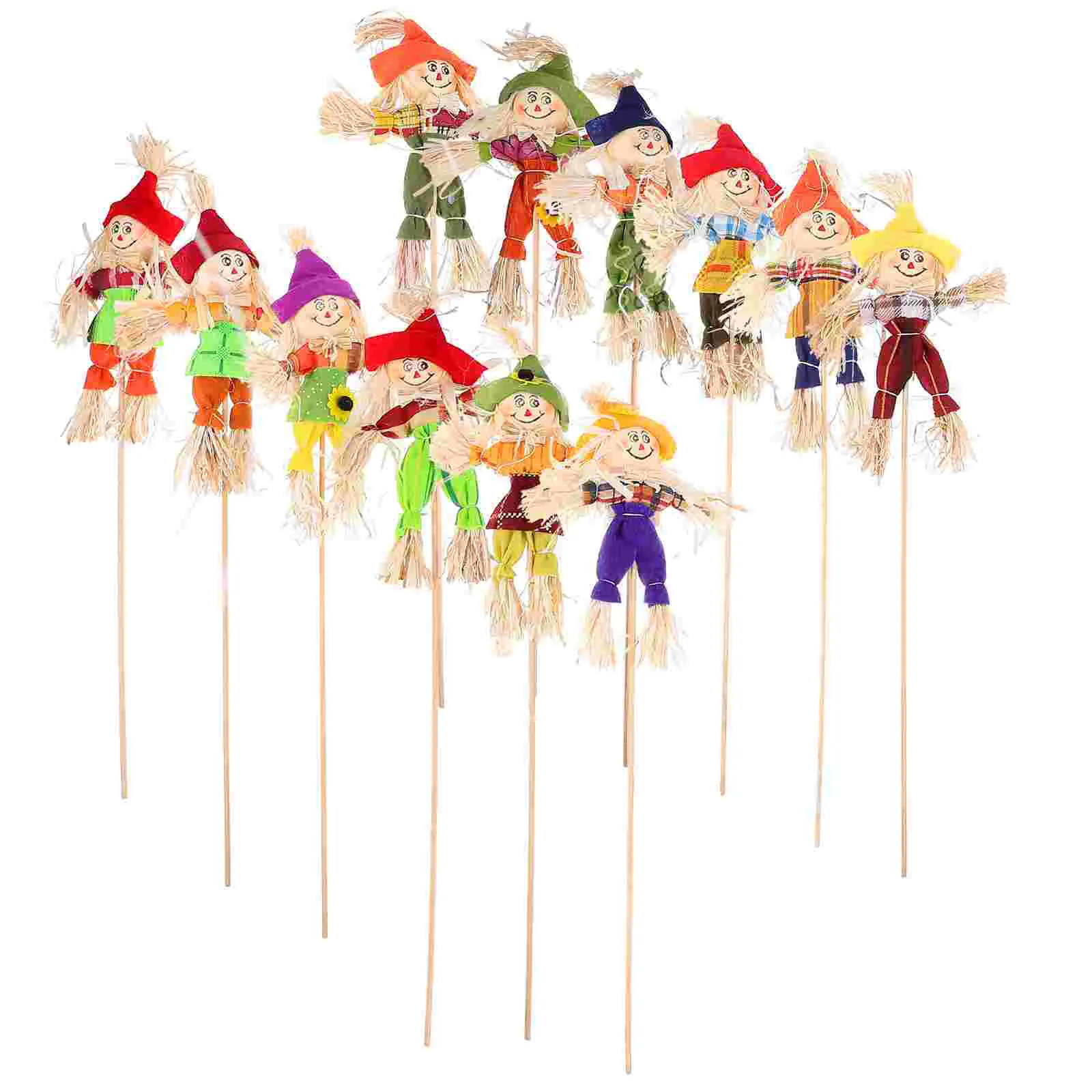 

12pcs Thanksgiving Scarecrow Adornment Lovely Autumn Scarecrow Autumn Harvest Festival Scarecrow