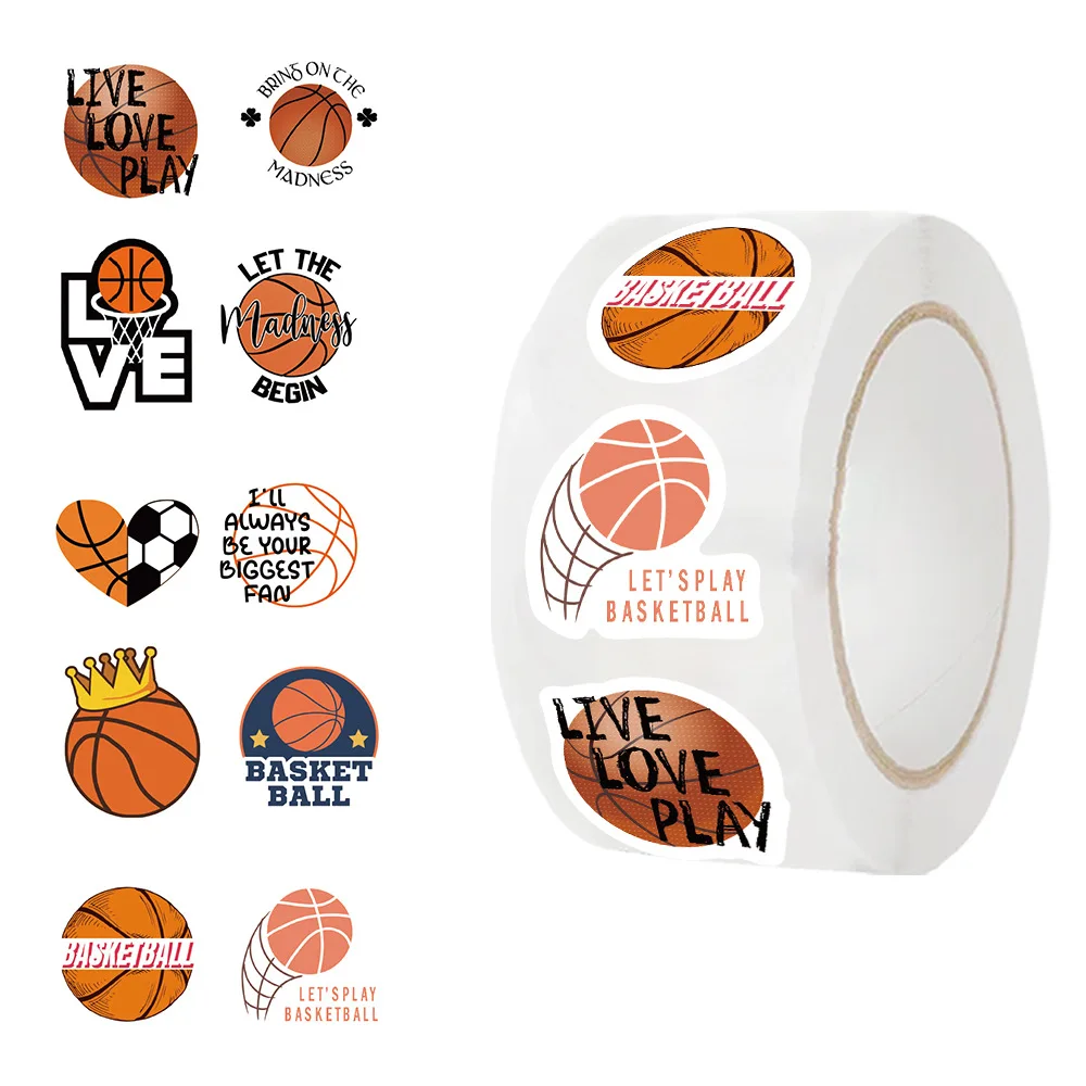 500pcs-Roll-Cartoon-Basketball-Sealing-Stickers-DIY-PVC-Laptop-Decals ...