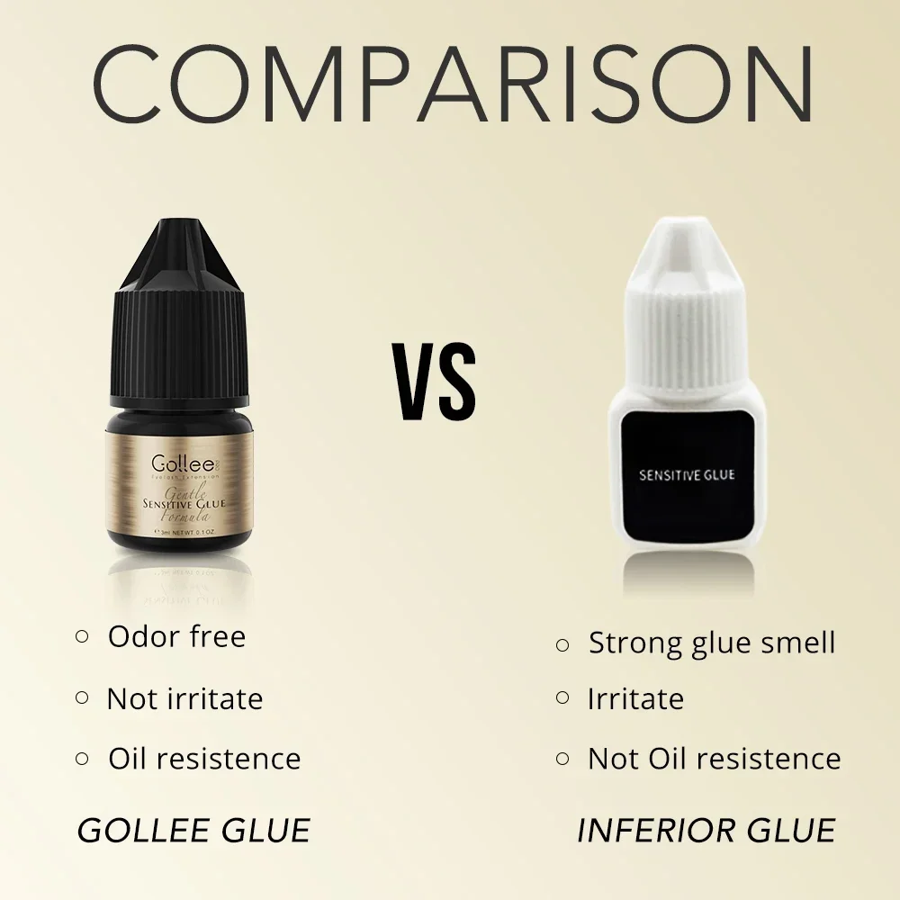 Gollee Cluster Lashes Glue No Irritation Eyelash Gule Extension Fast Dry Adhesive for Self Home Use Pro Lash Extension Supplies 4