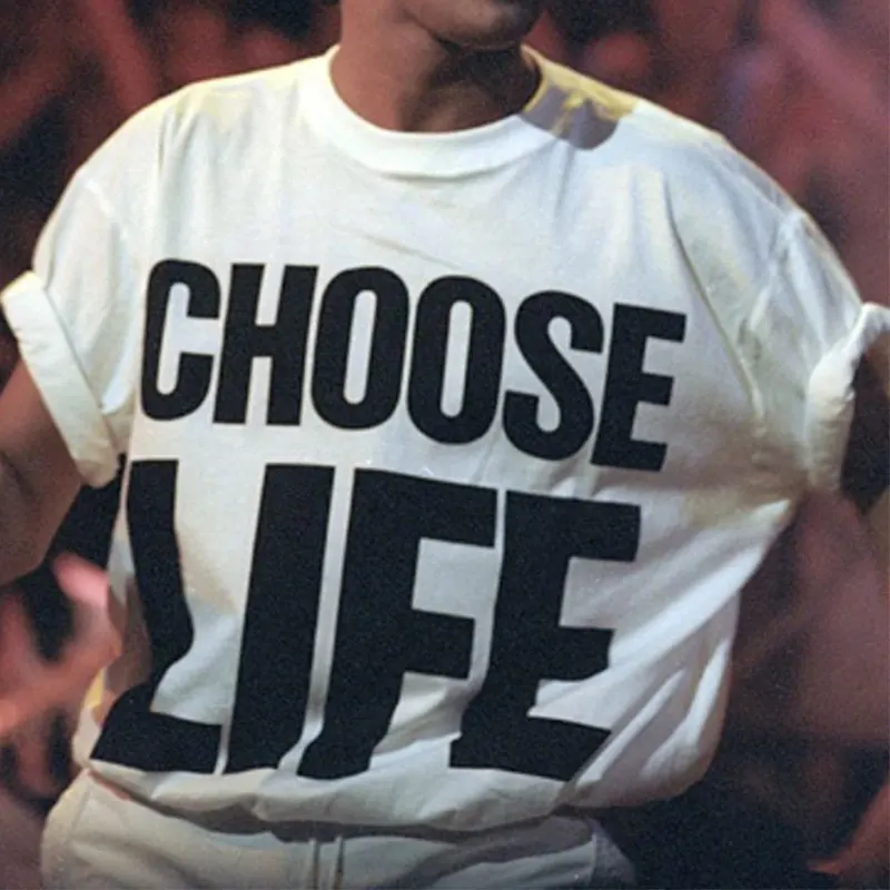 CHOOSE LIFE Fun English Kurzarm-T-Shirt – Sommerliches, trendiges Unisex-Oberteil aus reiner Baumwolle mit halben Ärmeln für Herren und Damen