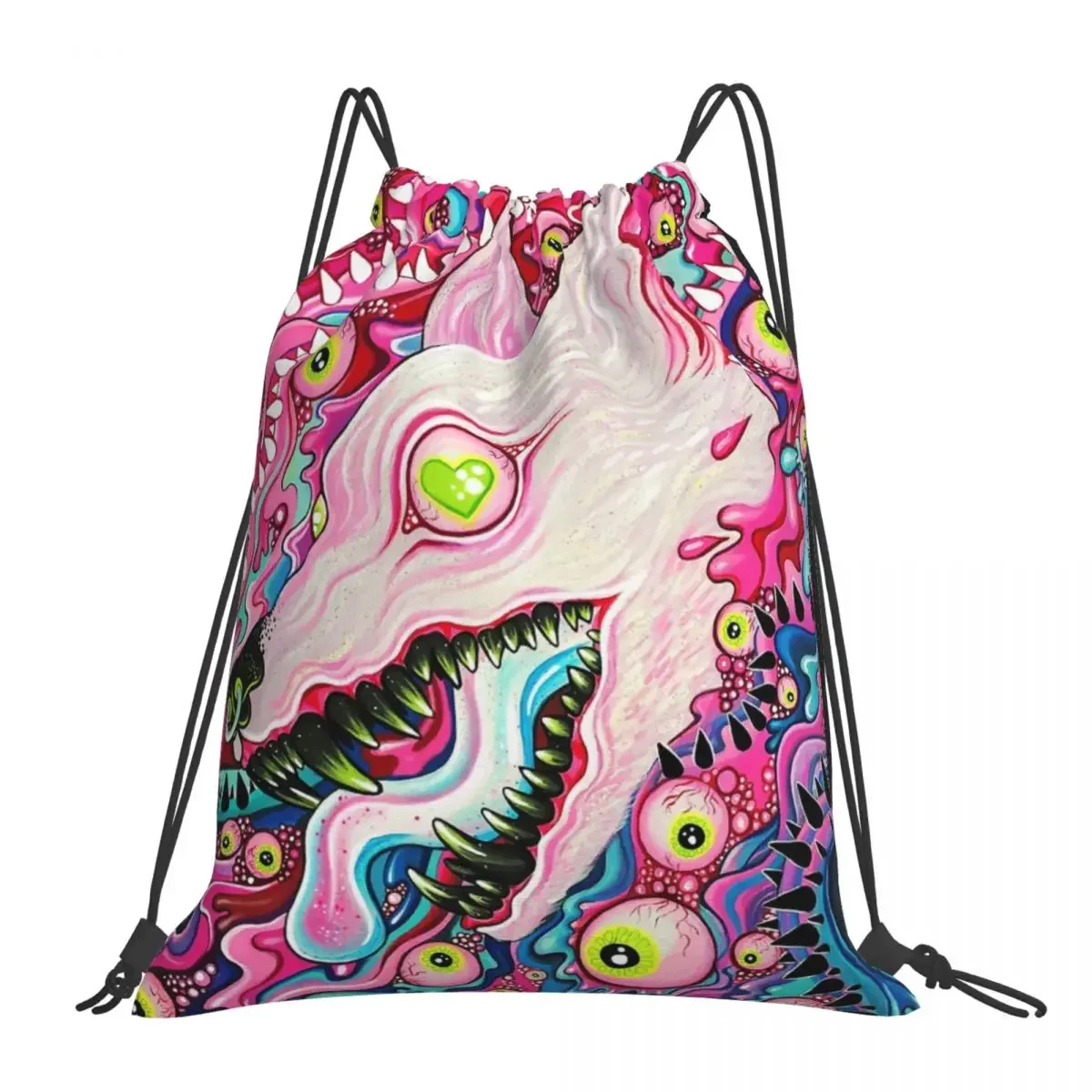

Glitterwolf Acrylic Painting Backpack Portable Drawstring Bag Drawstring Bundle Pocket Sports Bag BookBag For Man Woman Students