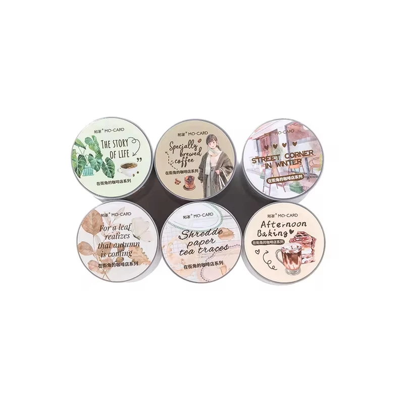 1pcs/1lot 장 접착 테이프 코너에 커피 숍 정크 저널 DIY 종이 일본어 마스킹 스크랩북 스티커