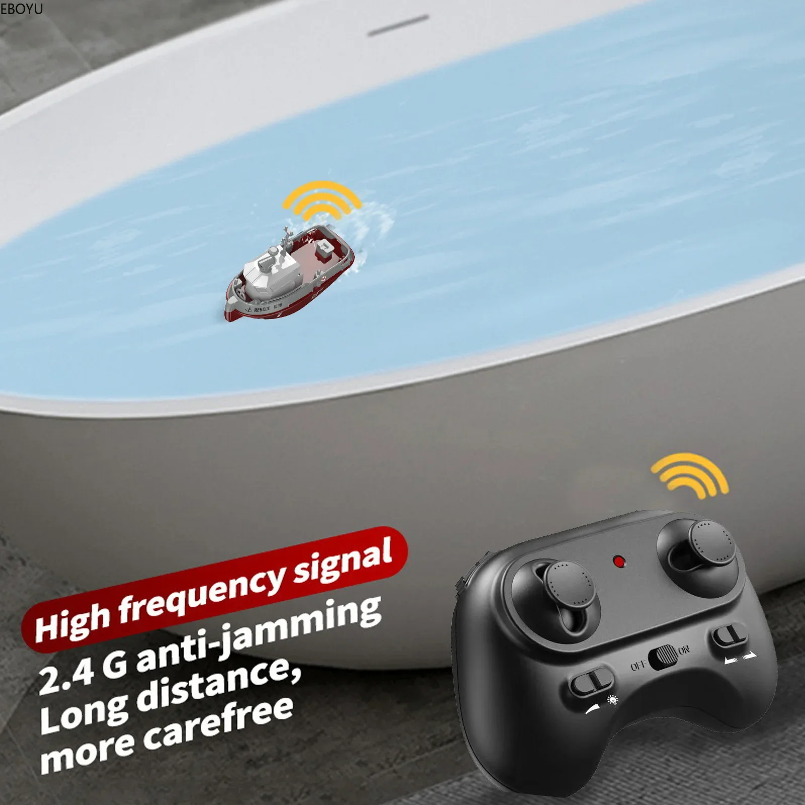 Remote Control Boat S820 RC Boat 2.4G 1/72 Powerful Dual Motors Wireless Electric Remote Control Tugboat Model Toys Kids Gift
