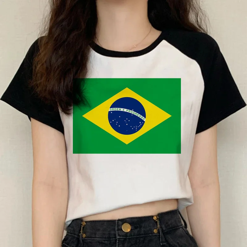 

brazil flag summer top male 2022 casual vintage white t shirt anime t shirt top tees vintage