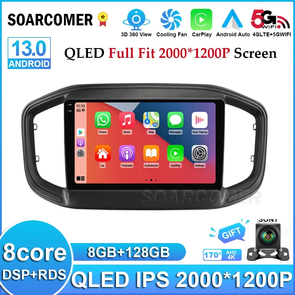 

Autoradio Carplay Android 13 QLED IPS Screen DSP For Fiat Strada 2020 2022 Car Radio Multimedia Video Player Navigation GPS
