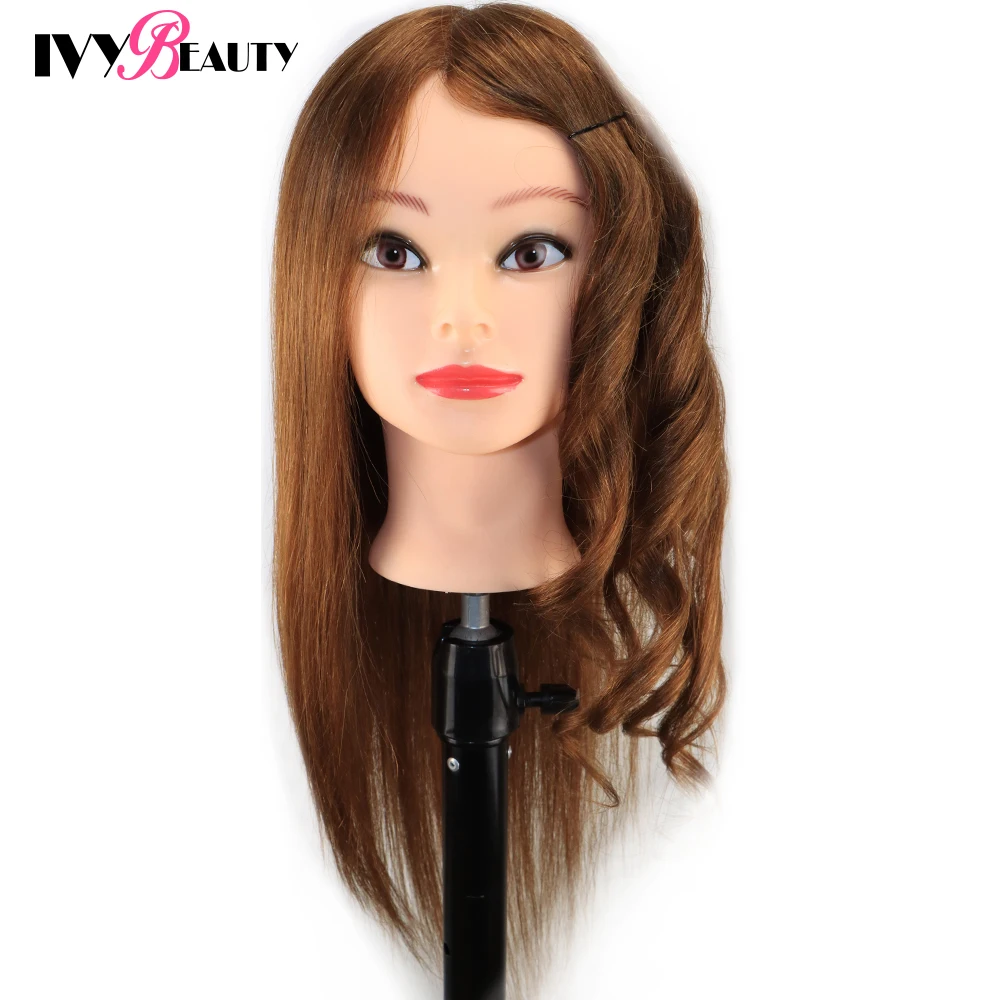  18'' Mannequin Head with 100% Human Hair, Cosmetology