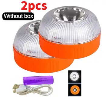 2 pezzi di luce di emergenza V16 omologata DGT approvata per auto faro di emergenza luci stroboscopiche a induzione magnetica ricaricabili