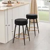 Counter Height Bar Stools Set of 2, Velvet Kitchen Upholstered Dining Chair Stools 24 Inches Height 6
