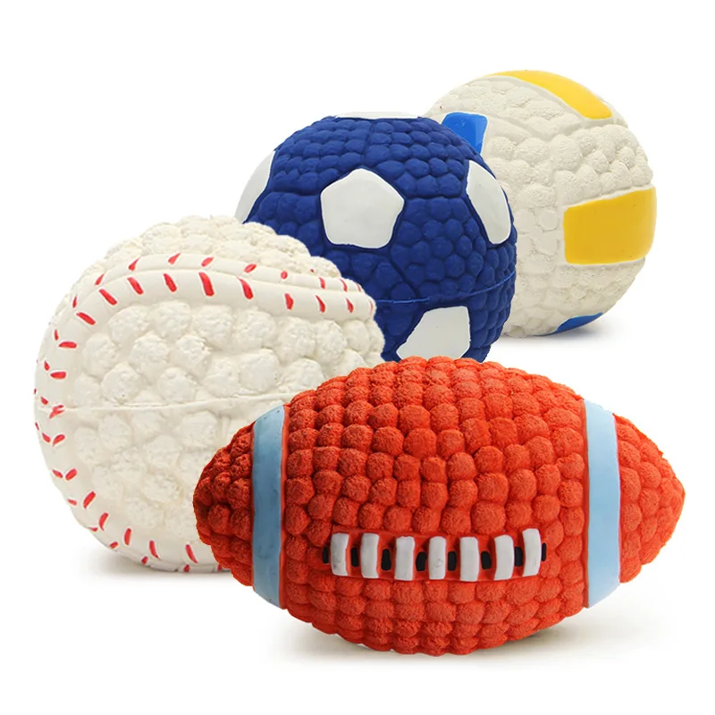 

Toys For Small Large Dogs Chihuahua Golden Retriever Natural Latex Dog Balls Anti Bite Interactive Dog Chew Toy Pet Squeak Toys