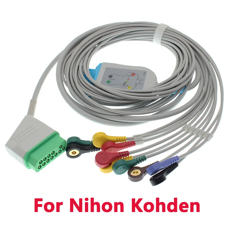 

Compatible With Nihon Kohden BSM-2301/2353/5100 EKG Monitor 12Pin 10 Lead ECG Cable,NO Defibrillate Resistor.