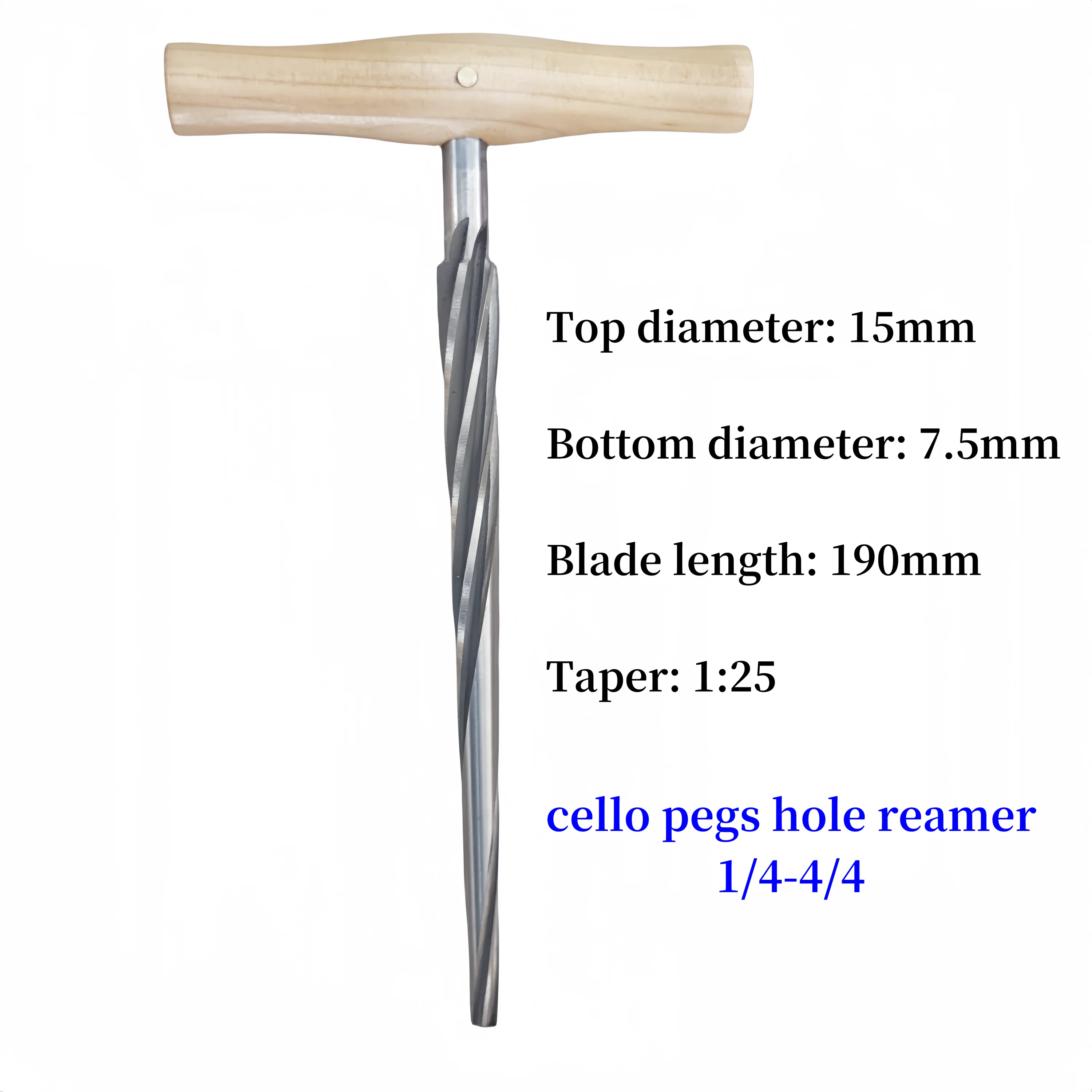 High quality cello pegs hole reamer 1/4-4/4, Cello Making Tools
