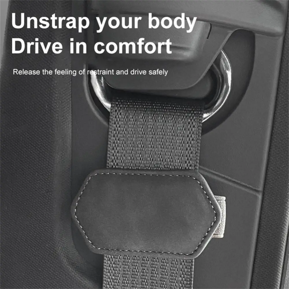 Car Seat Belt Stopper Magnetic Elastic Mesh Pocket Leathera Djuster Seat Belt Fixed Stopper Slack Adjuster Car Accessories