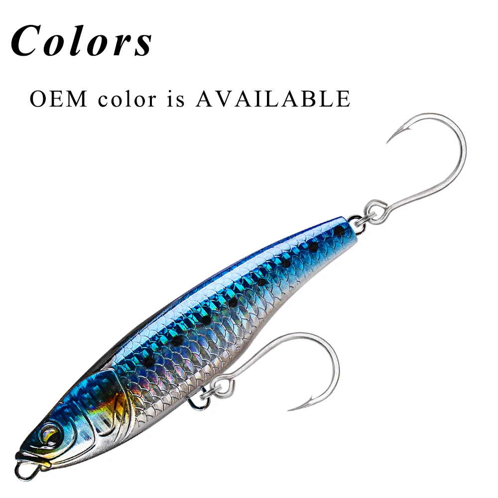 Chan's Huang 1PCS Salzwasser Weitwurf Bleistift Angeln Köder 11CM 52G Sinkende Künstliche Meer Köder Spook bleistift Stickbait Tackle – Detail 6