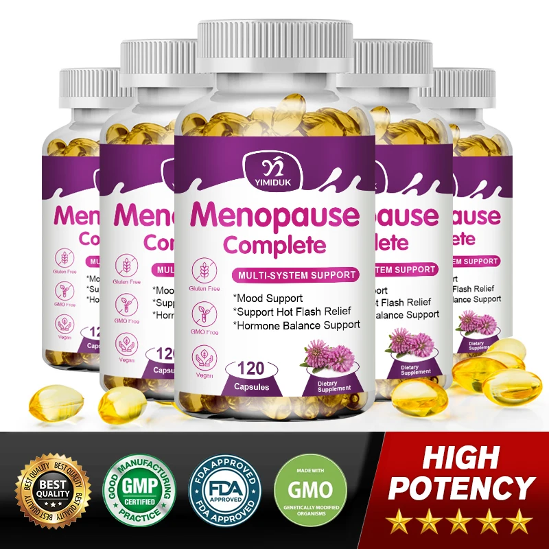 Menopause Relief Supplements Support Weight Management Improves Metabolism Bloating Hot Flashes Night Sweats Mood