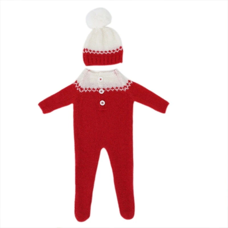 

2-Pcs/Set Hat Pants Photography-Props for 0-3 Month Babies Christmas Costume