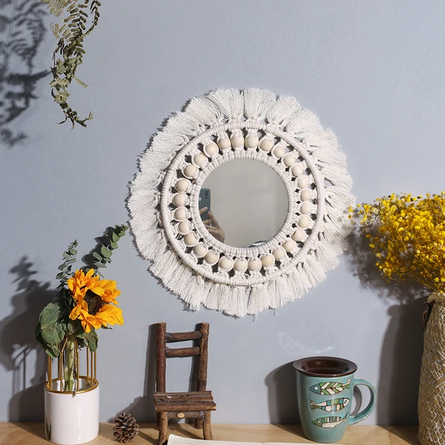 Macrame specchio rotondo decorazioni da parete specchi da parete per  soggiorno specchi decorativi per camera da letto Baby Room Decoration  Nursery Decor - AliExpress