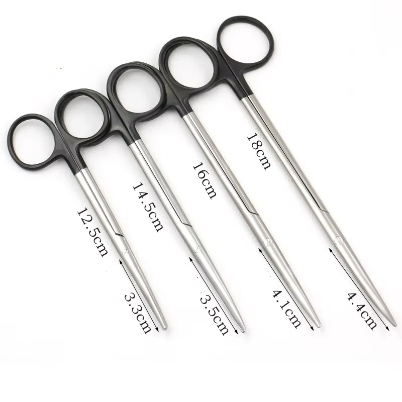 1pcs Nose Blunt Scissors Straight Curved Round Head Peeling Scissors Tissue Scissors Nasal Beauty Plastic Tool 2