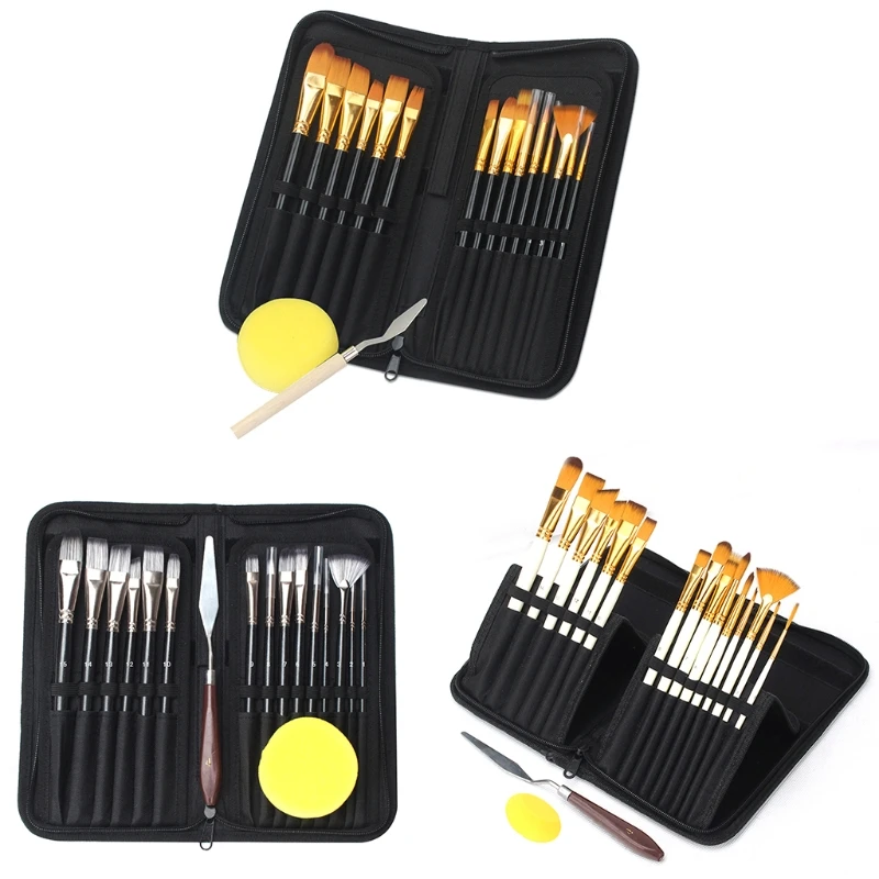 

15 шт профессиональные кисти для начинающих акварель маслом рок камень живопись