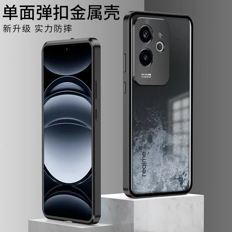 Aluminum Metal Frame Magnetic Shockproof Bumper Case with Front and Back Cover